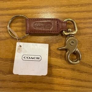 Vintage Coach Trigger Snap Key Fob Keychain Brown Leather FS 7212C NEW